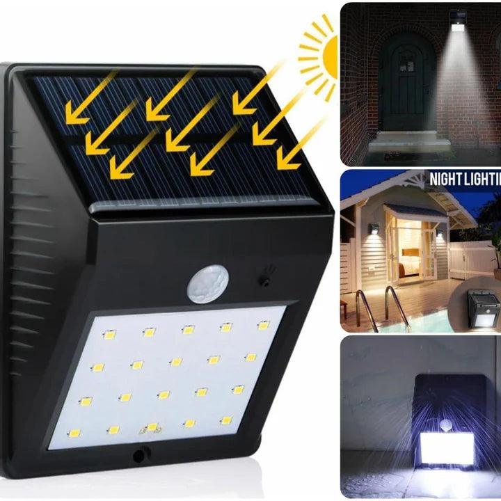 Lámpara Solar 30 LEDs Con Sensor De Presencia Impermeable